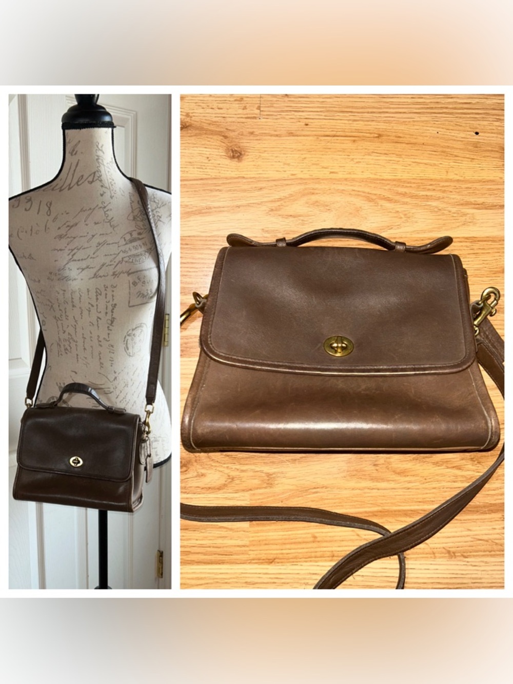 Vintage Coach 1996 Court Leather Bag Purse Brown